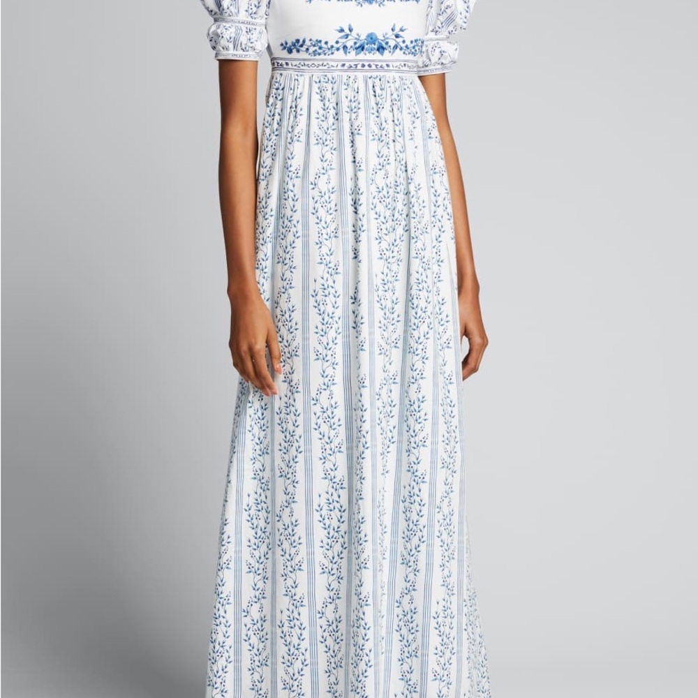 Agua by Agua Bendita Pistacho grosellas-printed poplin dress maxi floral - Picture 3 of 12